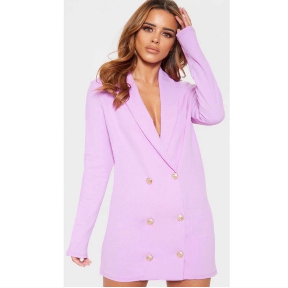 Petite Lilac Button Blazer Dress size 0 ✨ nwot